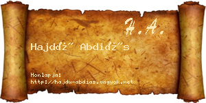 Hajdú Abdiás névjegykártya